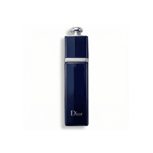 Bottle of Dior Addict EDP fragrance on a white background with soft shadow
