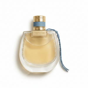 Bottle of Chloe Nomade Lumiere d’Egypte EDP fragrance on a white background with soft shadow